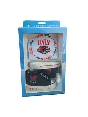 BabyFanatic 2 Piece Bib and Shoes - NCAA UNLV Rebels - White Unisex Infant NWT